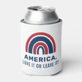アメリカスタイリッシュ愛国的なアメリカの虹7月4日 缶クーラー (缶正面)