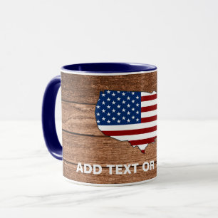 アメリカスタムカの地図ウッドアート マグカップ