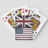 アメリカスタムカ対ブリティッシュ国旗を持つ遊アメリカのカード トランプ (裏面)
