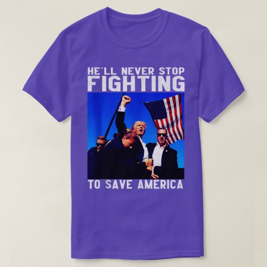 アメリカストップには絶対に救戦わない Tシャツ (デザイン正面)