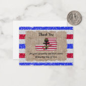 アメリカストライプのサンキューカード ノートカード (正面/裏面インサイチュ)