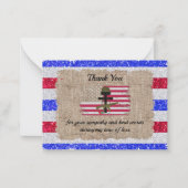 アメリカストライプのサンキューカード ノートカード (正面)