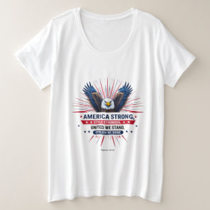 アメリカストロングはっきりした – スピリット、ラディアントスタイル プラスサイズTシャツ