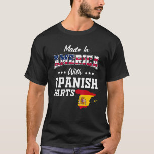 アメリカスペインのパーツスペイン地図アメリカ国旗の祖先 Tシャツ