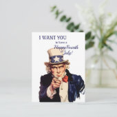 アメリカズアンクルサムハッピー7月4日 ポストカード (スタンド正面)