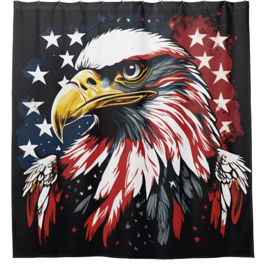アメリカズイーグル威厳のあるー シャワーカーテン (正面)