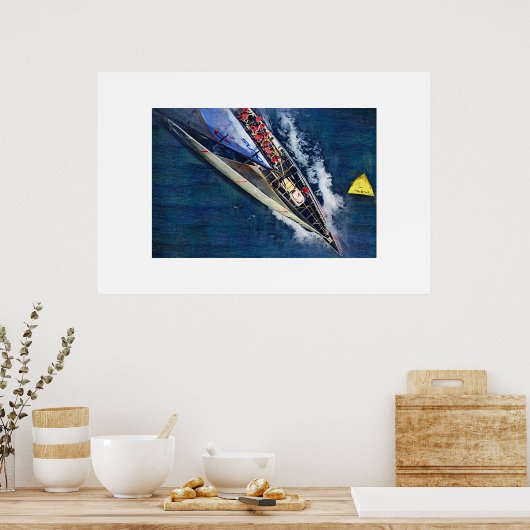 アメリカズカップセーリング、帆船、帆船レース ポスター (キッチン)