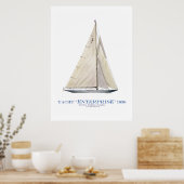 アメリカズカップヨットエンタープライズ1930年トニー・フェルナンデス ポスター (キッチン)