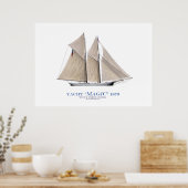 アメリカズカップヨット'魔法' 1870, tony fernandes ポスター (キッチン)