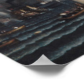 アメリカズカップ初の国際レース「フィニッシュファースト」 ポスター (角)