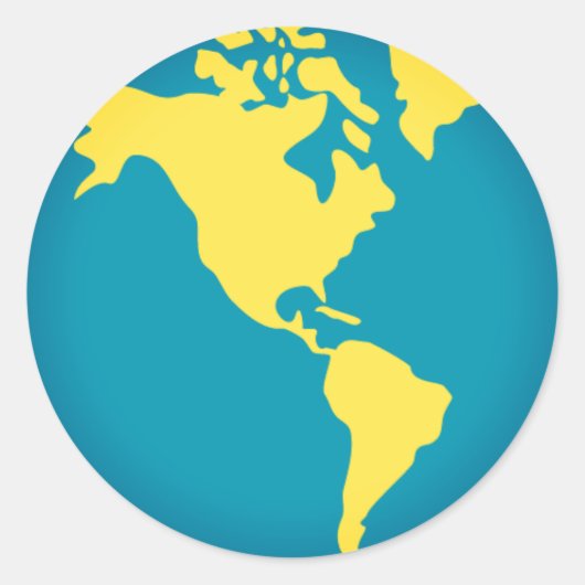 アメリカズワールド絵文字 ラウンドシール (正面)