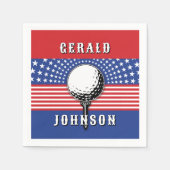 アメリカズ愛国的ゴルフデザイン スタンダードカクテルナプキン (正面)