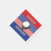 アメリカズ愛国的ゴルフデザイン スタンダードカクテルナプキン (角)