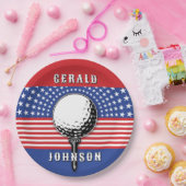 アメリカズ愛国的ゴルフデザイン ペーパープレート (パーティー)