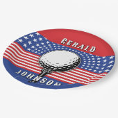 アメリカズ愛国的ゴルフデザイン ペーパープレート (アングル)