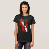 アメリカダイバーダウン州旗アメリカ国旗の降下3 Tシャツ (正面フル)