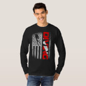 アメリカダイバーダウン州旗アメリカ国旗の降下 Tシャツ (正面フル)