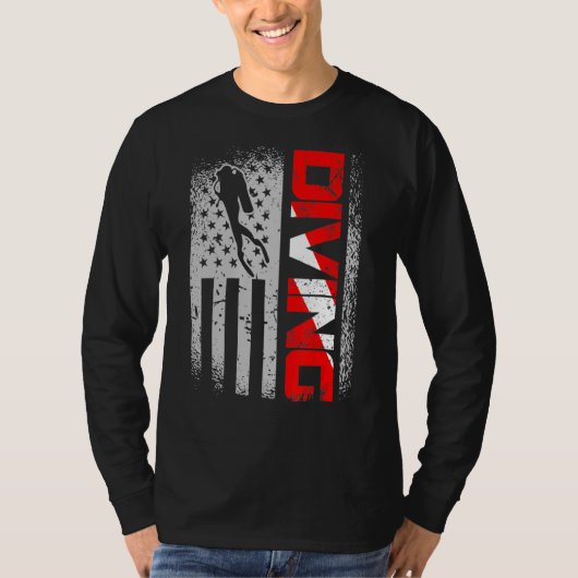 アメリカダイバーダウン州旗アメリカ国旗の降下 Tシャツ (正面)