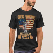 アメリカダックハンターダック狩りニーズAIM USA Tシャツ (正面)