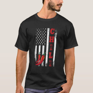 アメリカチリUSA国旗スパイシー唐辛子7月4日 Tシャツ