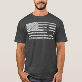 アメリカッコいいカ国旗のカモフラージュディアー狩りデシ Tシャツ
