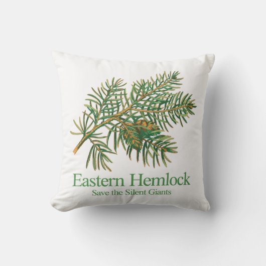 アメリカツガの植物学的枝のスロー枕 クッション (正面)