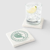 アメリカツガの空のコースターの緑 ストーンコースター (横)