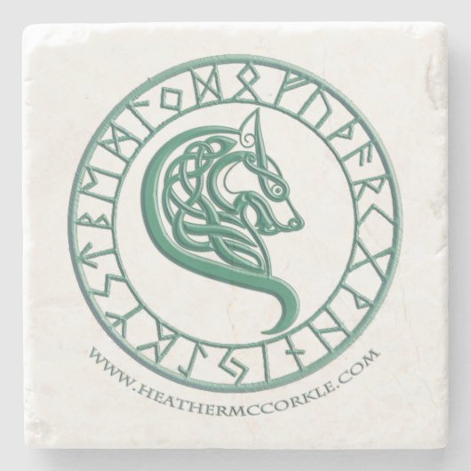 アメリカツガの空のコースターの緑 ストーンコースター (正面)