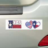アメリカテキサス州国旗・ハート バンパーステッカー (車上)