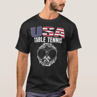 アメリカテーブルテニスUSAフラッグピンポンサポル Tシャツ