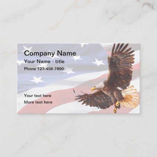 アメリカテーマイーグルの星とストライプ 名刺 (正面)