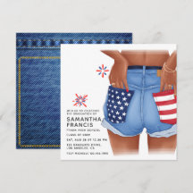 アメリカデニム女子卒業パーティー招待状