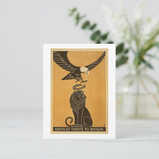 アメリカトリビュートイギリスWWIイギリスプロパガンダ ポストカード (スタンド正面)