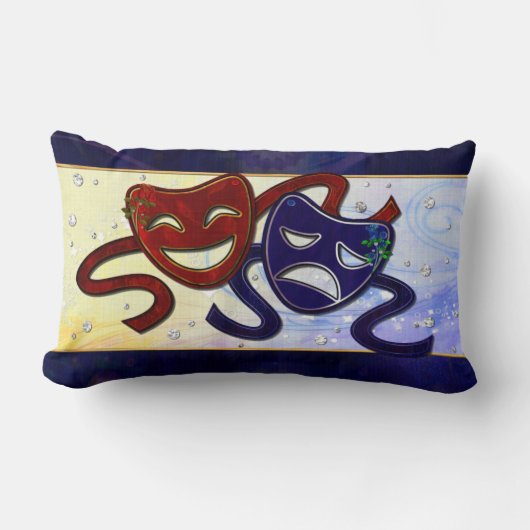 アメリカドラマコメディ&悲劇 ランバークッション (正面)