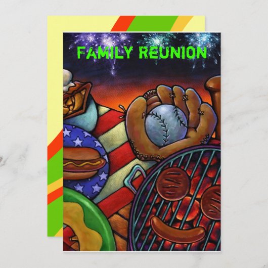 アメリカナファミリー懇親会招待状サマーパーティー 招待状 (正面/裏面)