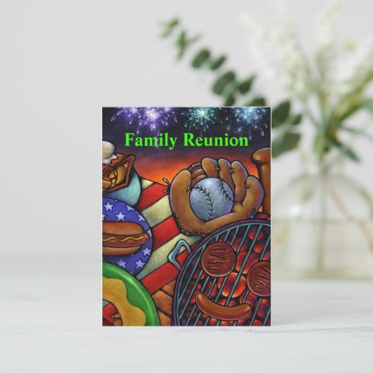 アメリカナファミリー懇親会招待状バーベキューグリル 招待状 (スタンド正面)