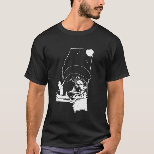 アメリカナマズ ねこ 釣り 5 Tシャツ (正面)
