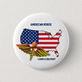 アメリカナース |労働者と配達愛国心 缶バッジ