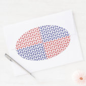 アメリカニット楕円ステッカー 楕円形シール (封筒)