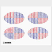 アメリカニット楕円ステッカー 楕円形シール (シート)