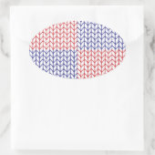 アメリカニット楕円ステッカー 楕円形シール (バッグ)