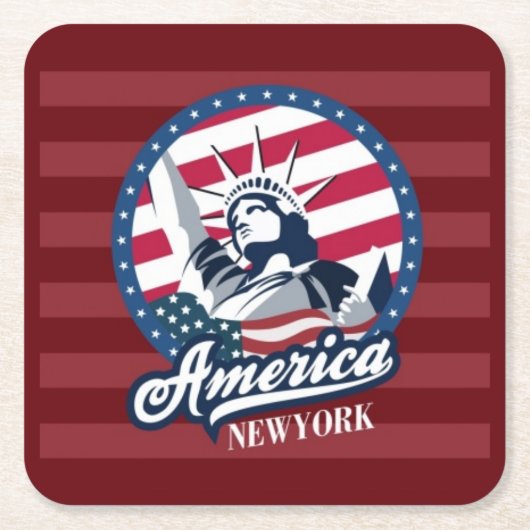 アメリカニューヨークコースターセット スクエアペーパーコースター (正面)