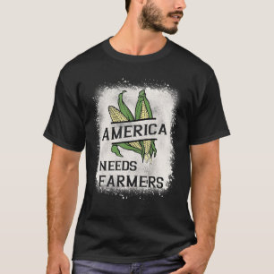 アメリカニーズ農家ファームライフコーン農業F Tシャツ
