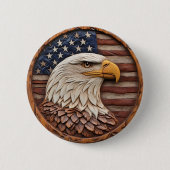 アメリカハクトウワシの旗バッジ 缶バッジ (正面)