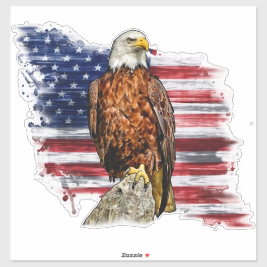 アメリカハクトウワシ愛国アメリカ国旗 シール (シート)