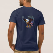 アメリカハクトウワシ愛国USAフラッグ7月4日 Tシャツ (裏面)