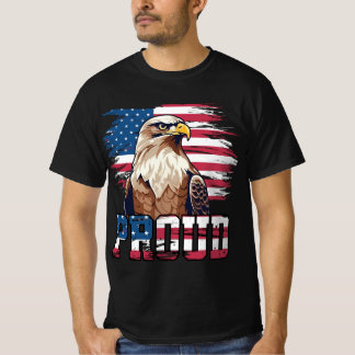 アメリカハクトウワシ - アメリカ国旗 Tシャツ