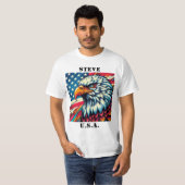 アメリカハクトウワシ メンズTシャツ Tシャツ (正面フル)
