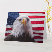 アメリカハゲとアメリカ国旗 カード (黄色い花)