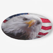 アメリカハゲとアメリカ国旗 ペーパープレート (アングル)
